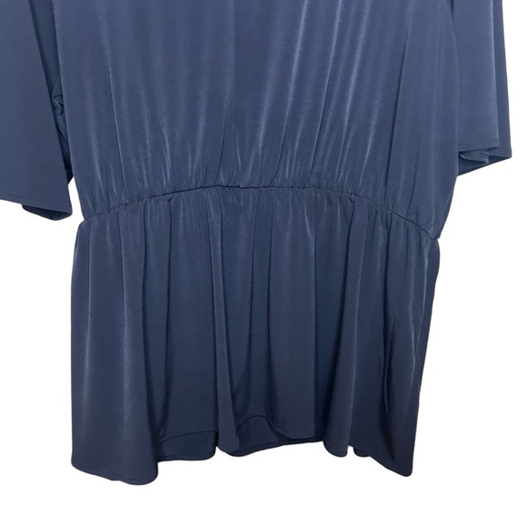 Lane Bryant shirt faux wrap with tie navy blue stretch size 22 24 - Picture 3 of 10